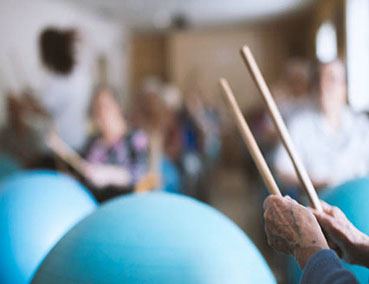 Drumsticks and Fitness Ball