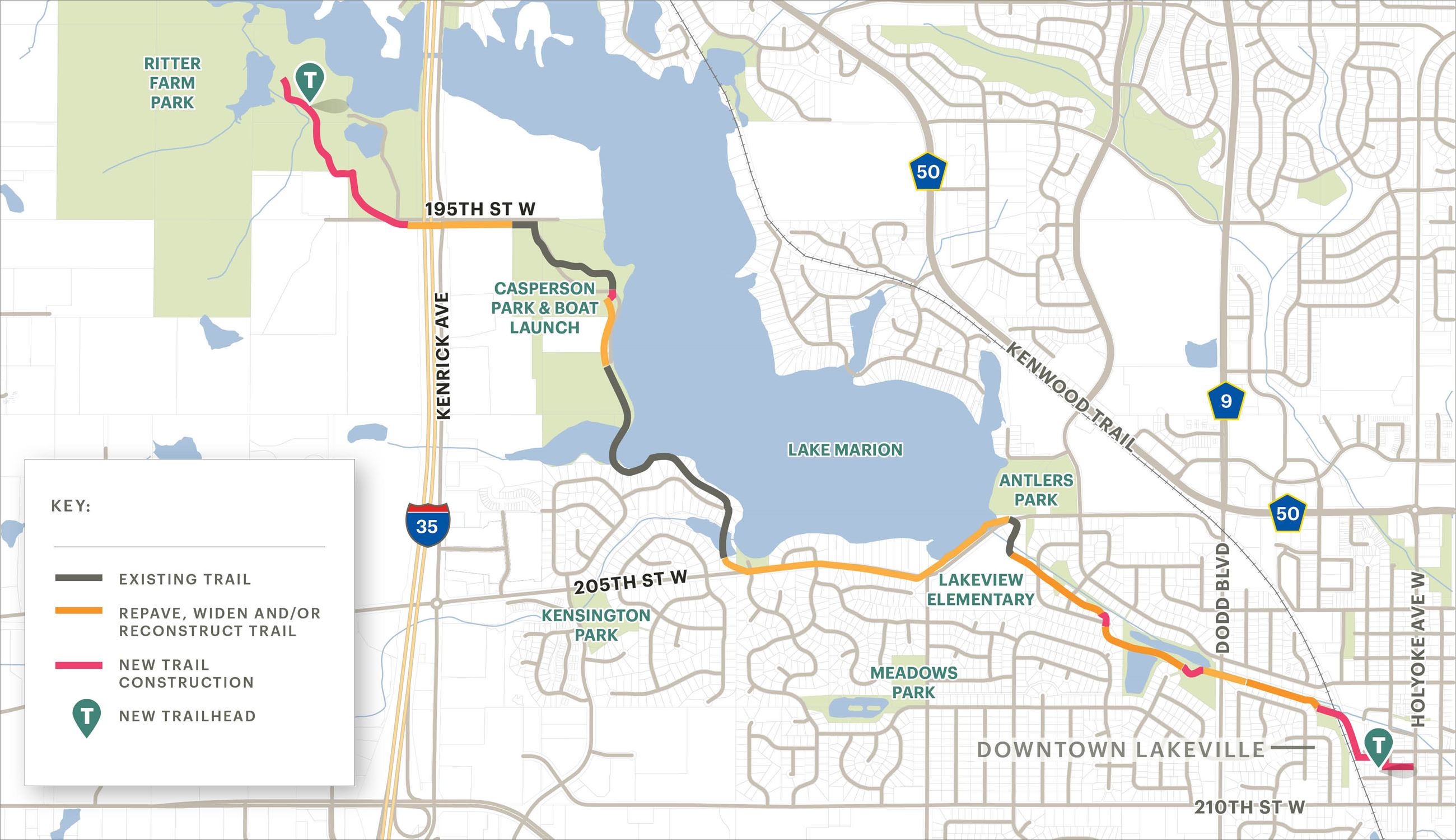 Lake Marion Greenway Lakeville Portion Map